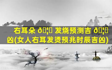 右耳朵 🦟 发烧预测吉 🦁 凶(女人右耳发烫预兆时辰吉凶)